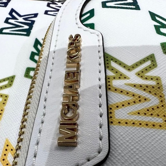 Michael Kors Backpack Jaycee Medium Jet Set MK Signature Rainbow Optic White NWT - Picture 8 of 12